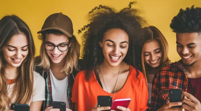 Friends and Phones – Image: StockCake / AI generated