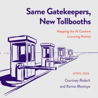 Same Gatekeepers New Tollbooths - Mapping the AI Content Licensing Market Report April 2026<br><a href="https://www.openmarketsinstitute.org/s/Same-Gatekeepers-New-Tollbooths-Mapping-the-AI-Content-Licensing-Market-Report-April-2026-WEB-1.pdf" target="_blank">Read the report</a>