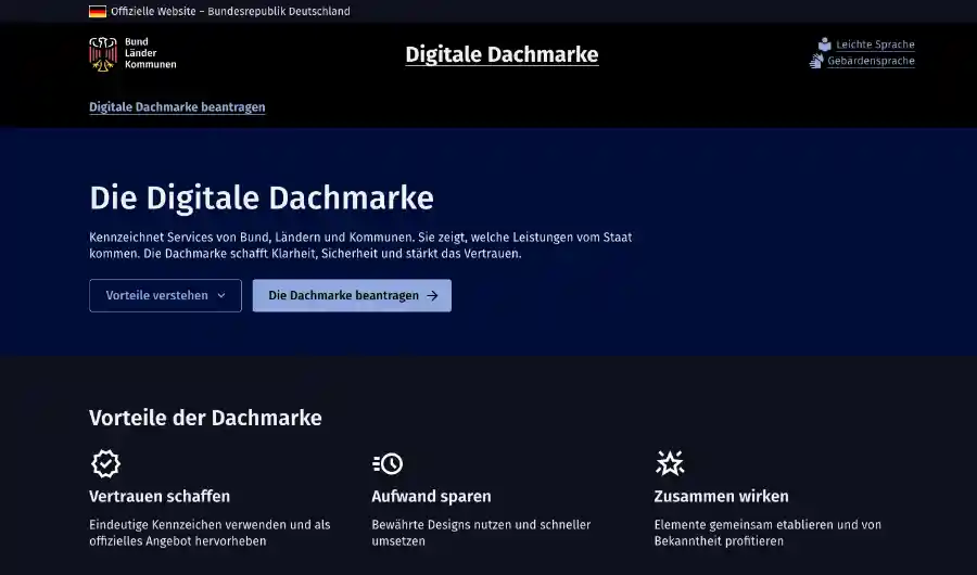 Digitalen Dachmarke dachmarke.gov.de Digitalen Dachmarke dachmarke.gov.de